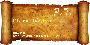 Pleyer Tóbia névjegykártya